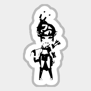 Assassin minimal silhouette white Sticker